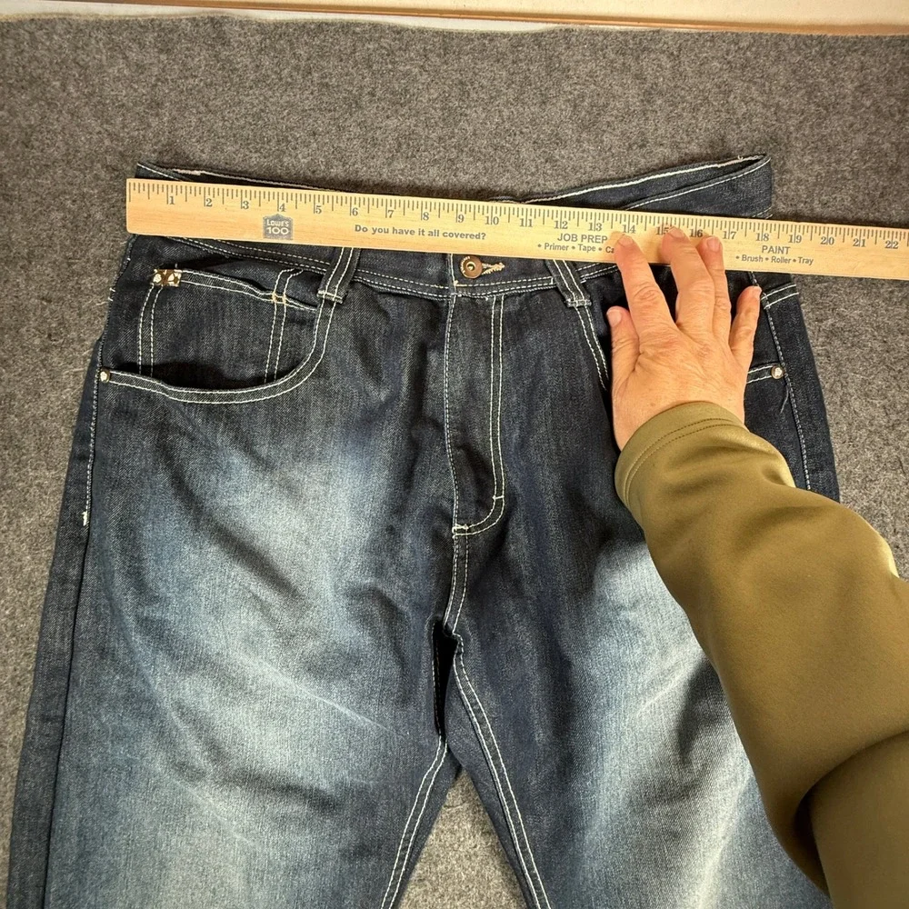 Y2K Southpole Jeans Men's 38x31 Altered Dark Wash Baggy Hip Hop Streetwear Denim